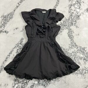 Spell Black Boho Prairie Dress Womens Sz Small Ruffle Lace Cottagecore Gothic